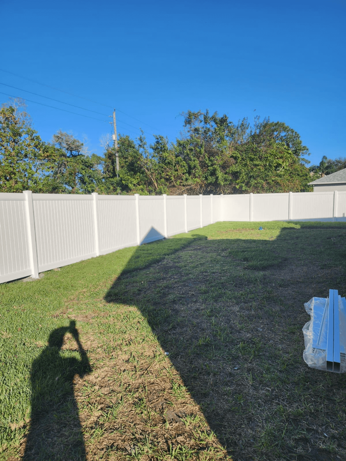 Installed vinyl fences