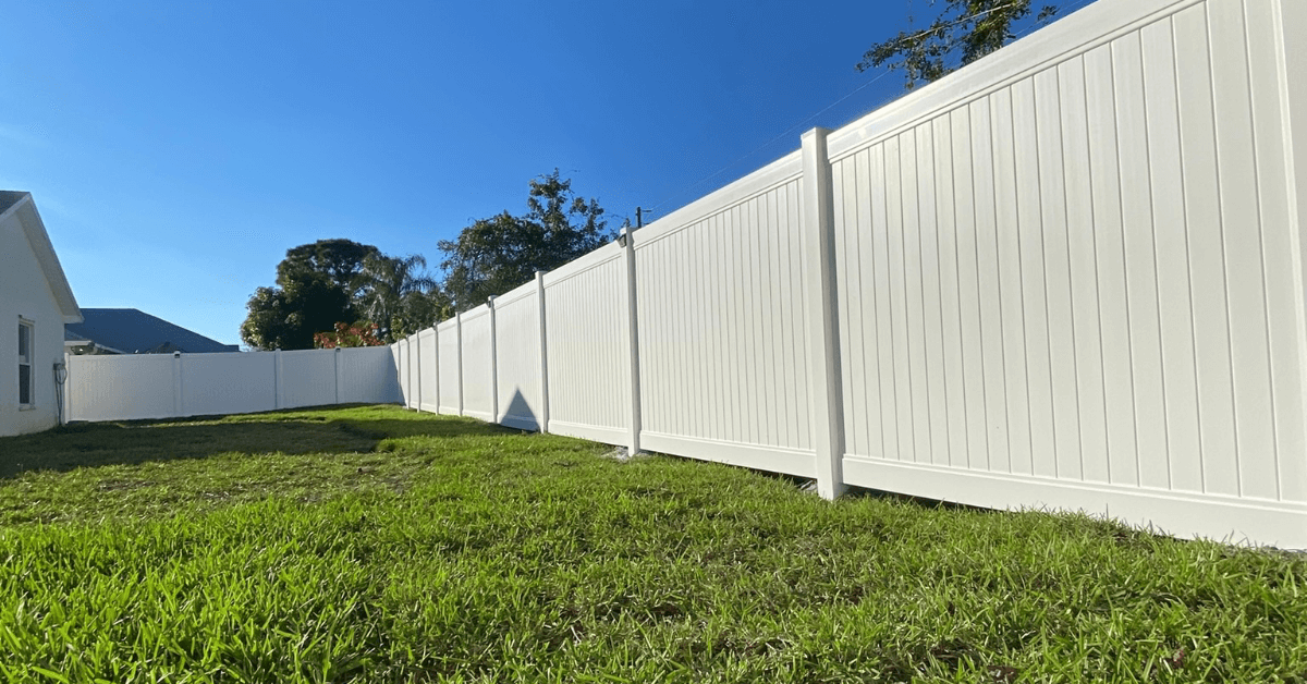 Full Privacy Vinyl Fence Installed